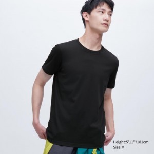 Uniqlo Dry Color Crew Neck Short-Sleeve レディース Tシャツ 黒 | 2737823