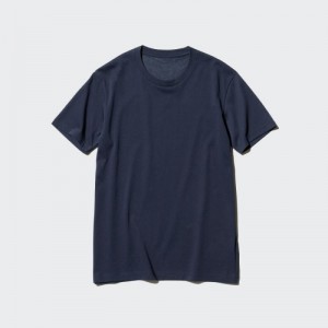 Uniqlo Dry Color Crew Neck Short-Sleeve レディース Tシャツ ネイビー | 6337557