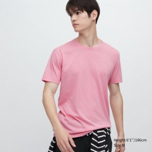 Uniqlo Dry Crew Neck Short-sleeve Color メンズ Tシャツ ピンク | 5675072