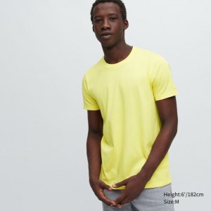 Uniqlo Dry Crew Neck Short-sleeve Color メンズ Tシャツ 黄色 | 311103