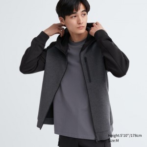Uniqlo Dry Stretch Sweat Full-zip Color Block メンズ パーカー グレー | 4810612