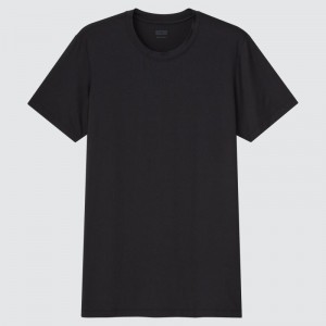 Uniqlo Heattech Short-sleeve メンズ Tシャツ 黒 | 5493879