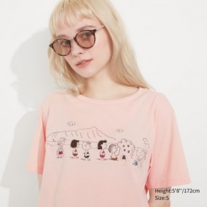 Uniqlo Peanuts Hawaii UT Short-Sleeve レディース Tシャツ ピンク | 2157412