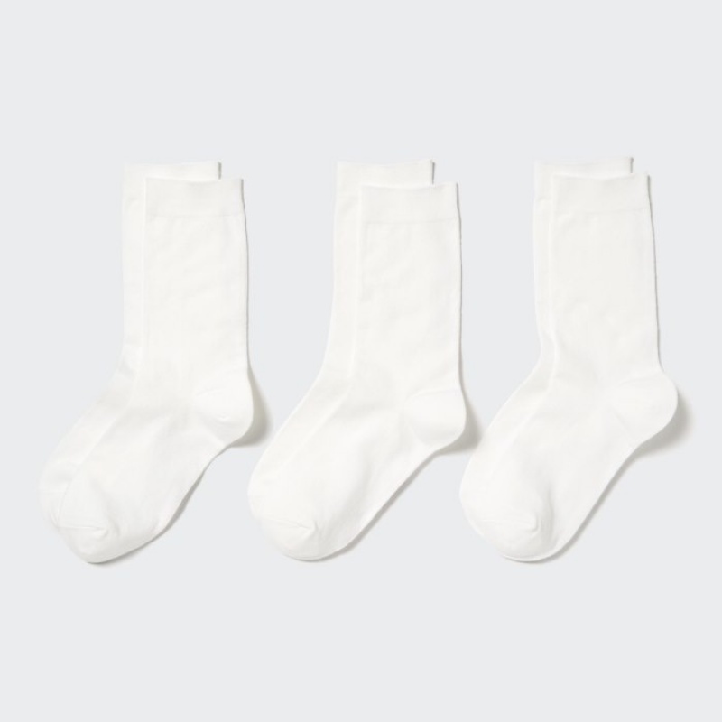 Uniqlo 3 Pack レディース ソックス 白 | 8766669