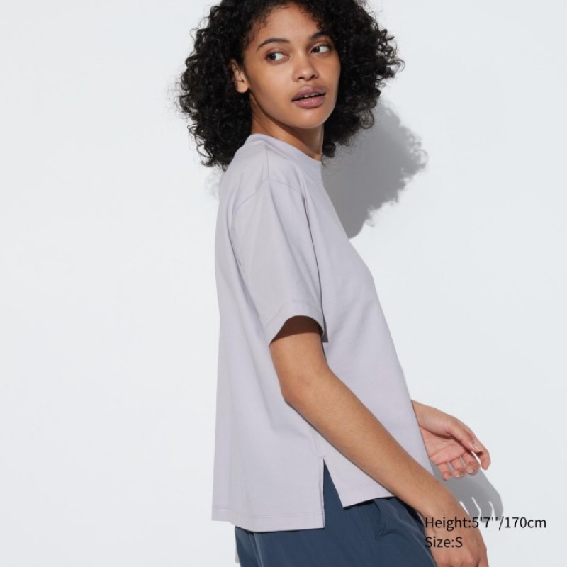 Uniqlo AIRism Cotton Short Sleeve レディース Tシャツ ピンク | 7323773
