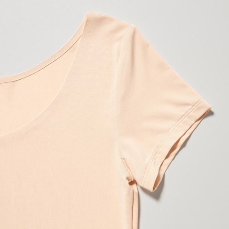 Uniqlo AIRism Scoop Neck Short-Sleeve レディース Tシャツ 白 | 3109142