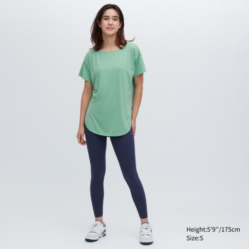 Uniqlo AIRism Seamless Boat Neck Short-Sleeve Long レディース Tシャツ 白 | 3529099