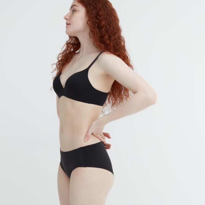 Uniqlo AIRism Ultra Seamless Hiphugger レディース ブリーフ 黒 | 1089149