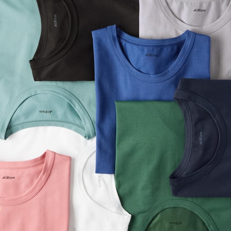 Uniqlo Airism Cotton Crew Neck メンズ Tシャツ ネイビー | 3933643