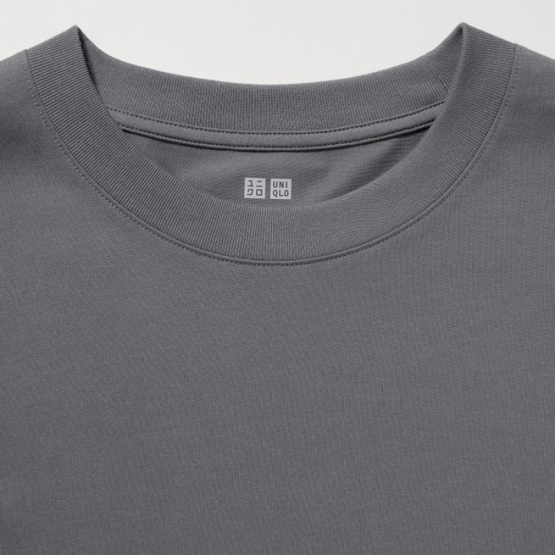 Uniqlo Airism Cotton Uv Protection Crew Neck Long-sleeve レディース Tシャツ グレー | 6556359