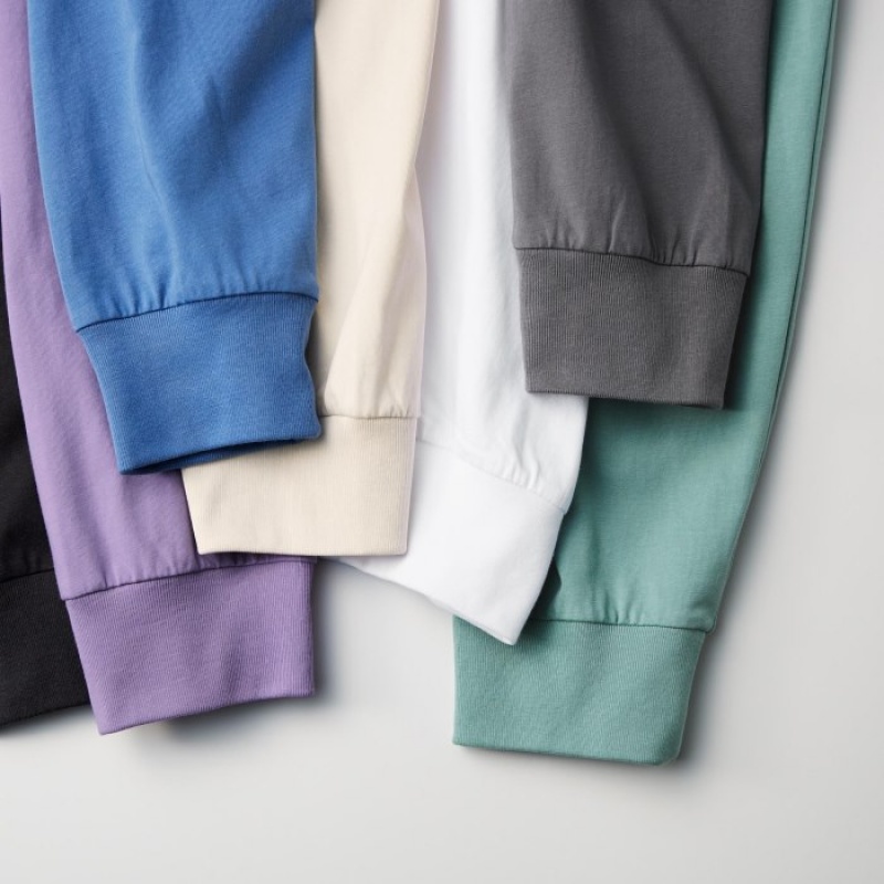 Uniqlo Airism Cotton Uv Protection Crew Neck Long-sleeve レディース Tシャツ グレー | 6556359