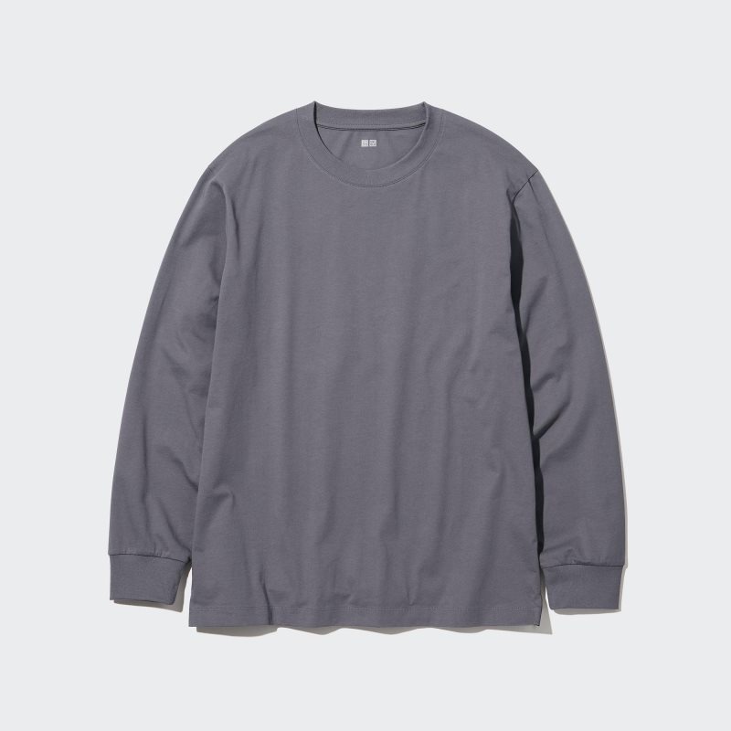 Uniqlo Airism Cotton Uv Protection Crew Neck メンズ Tシャツ グレー | 3119523