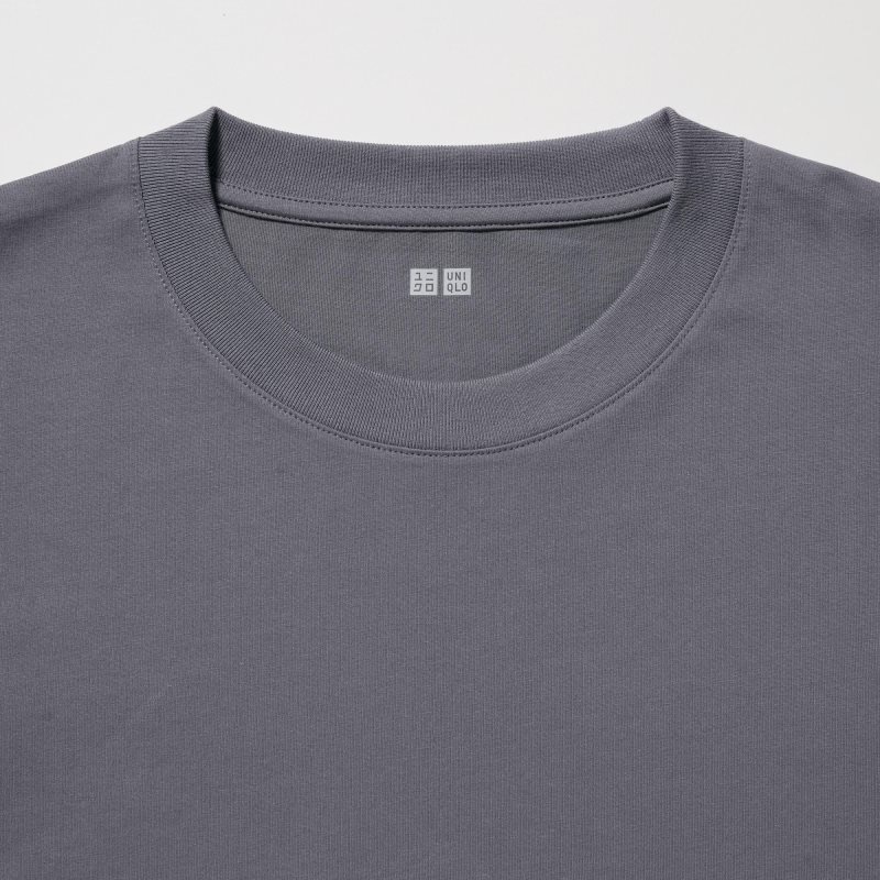 Uniqlo Airism Cotton Uv Protection Crew Neck メンズ Tシャツ グレー | 3119523