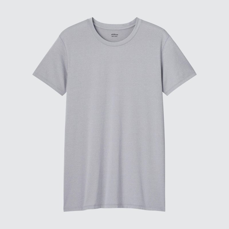Uniqlo Airism Crew Neck Short-sleeve メンズ Tシャツ グレー | 9755536