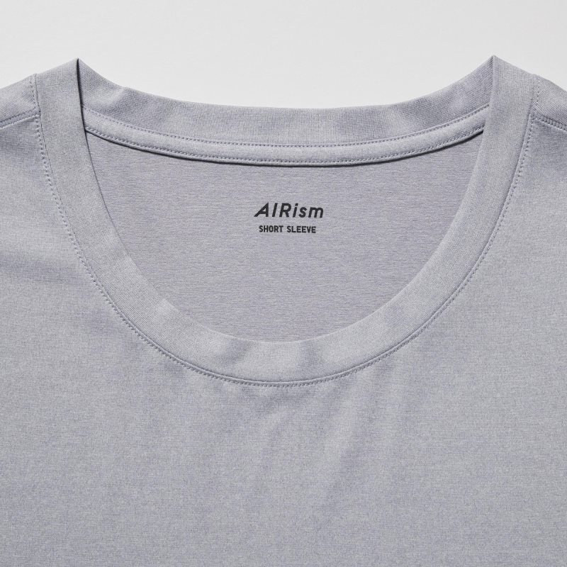 Uniqlo Airism Crew Neck Short-sleeve メンズ Tシャツ グレー | 9755536
