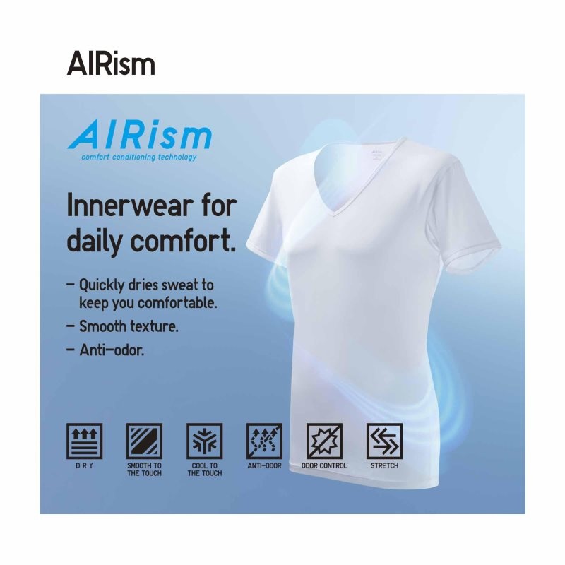 Uniqlo Airism Crew Neck Short-sleeve メンズ Tシャツ ネイビー | 1105365