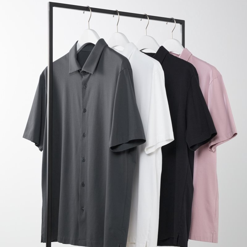 Uniqlo Airism Full Open Short-sleeve メンズ ポロシャツ グレー | 3593384