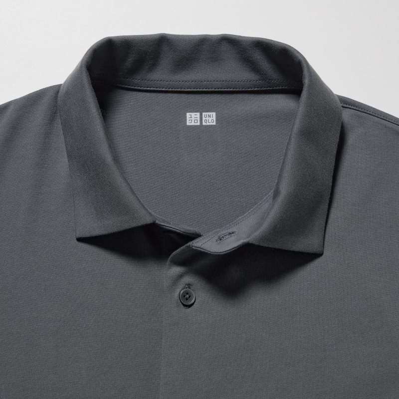 Uniqlo Airism Full Open Short-sleeve メンズ ポロシャツ グレー | 3593384