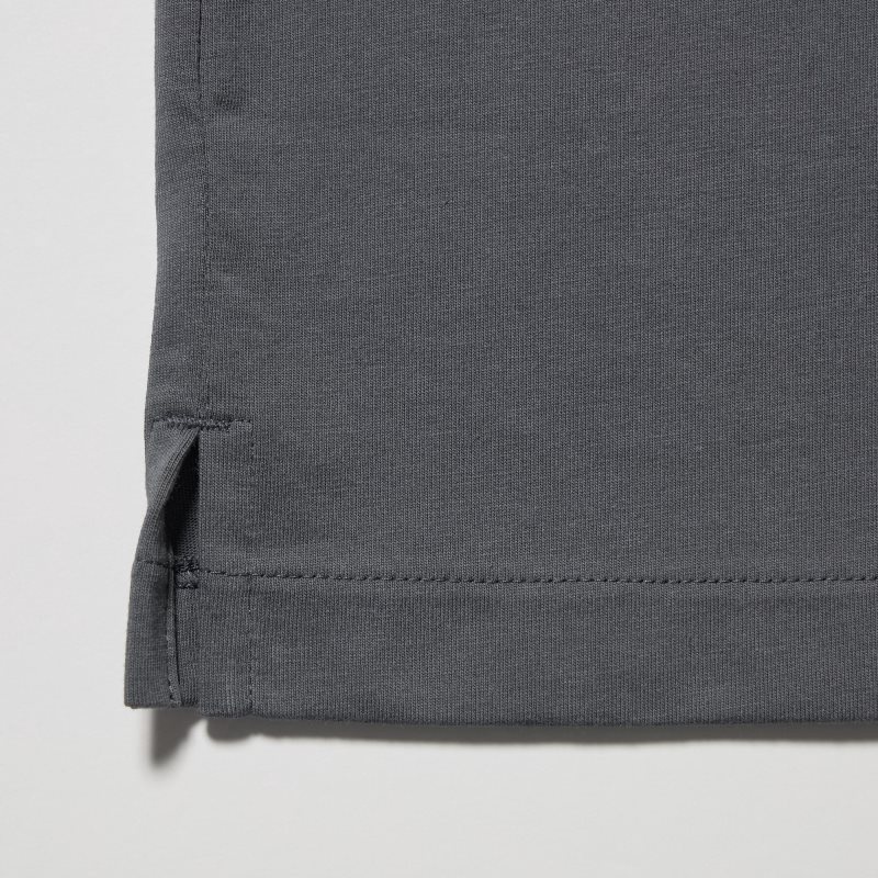 Uniqlo Airism Full Open Short-sleeve メンズ ポロシャツ グレー | 3593384