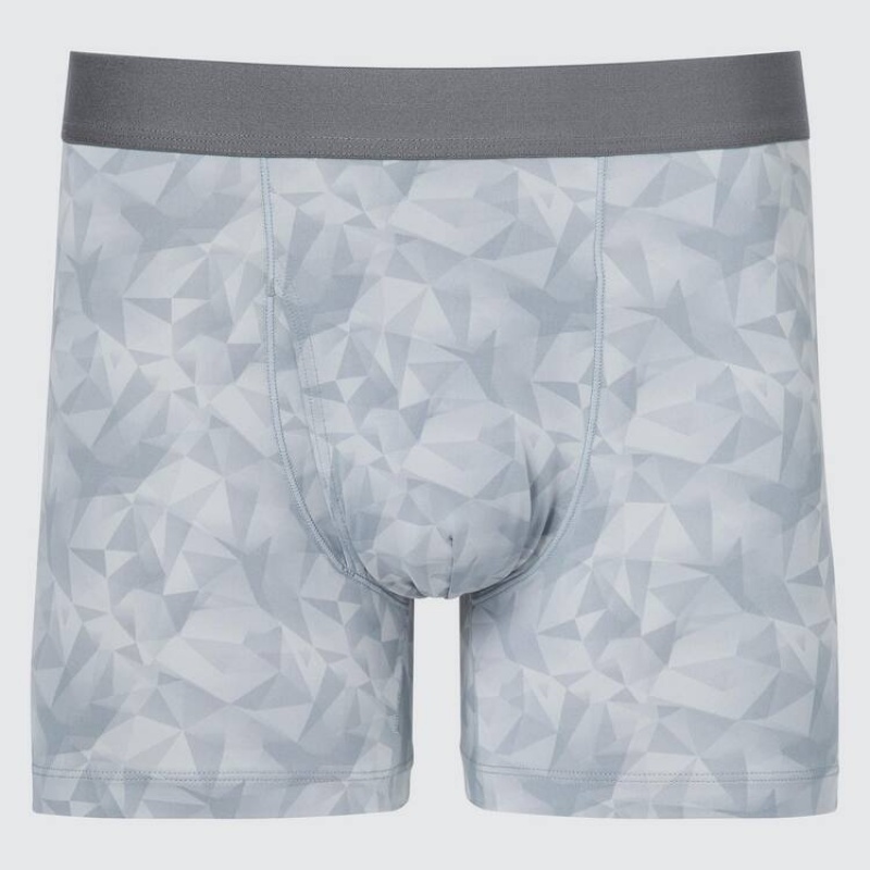 Uniqlo Airism Geometric Boxers メンズ ランジェリー グレー | 3736488