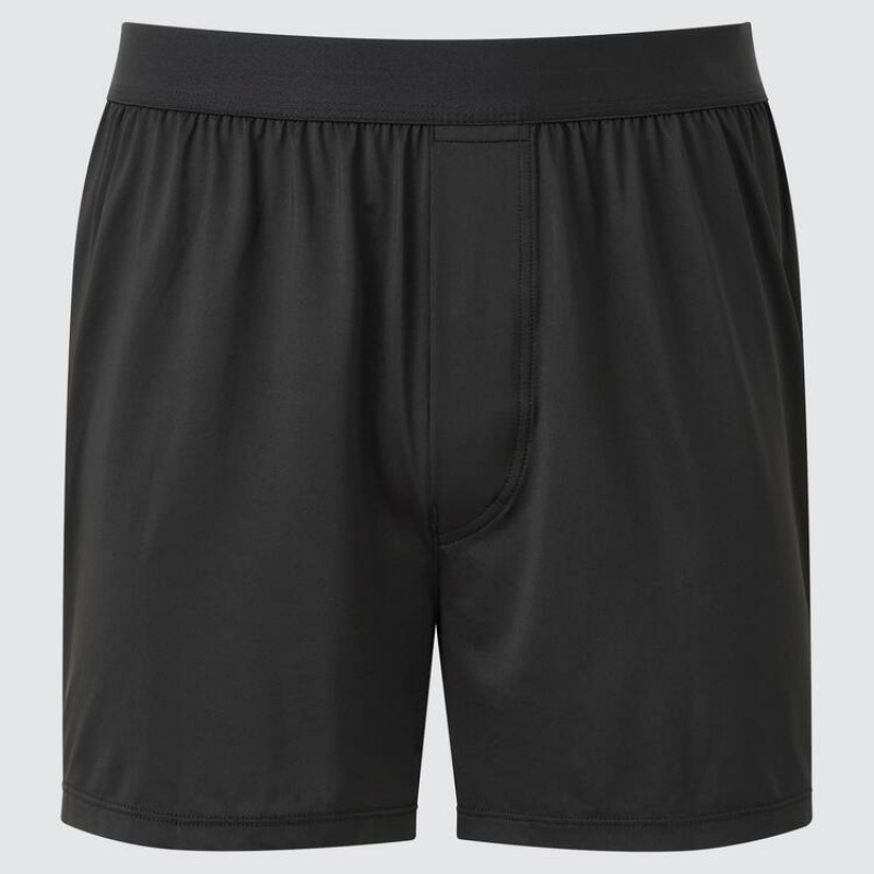 Uniqlo Airism Loose Fit Boxers メンズ ランジェリー 黒 | 9028225