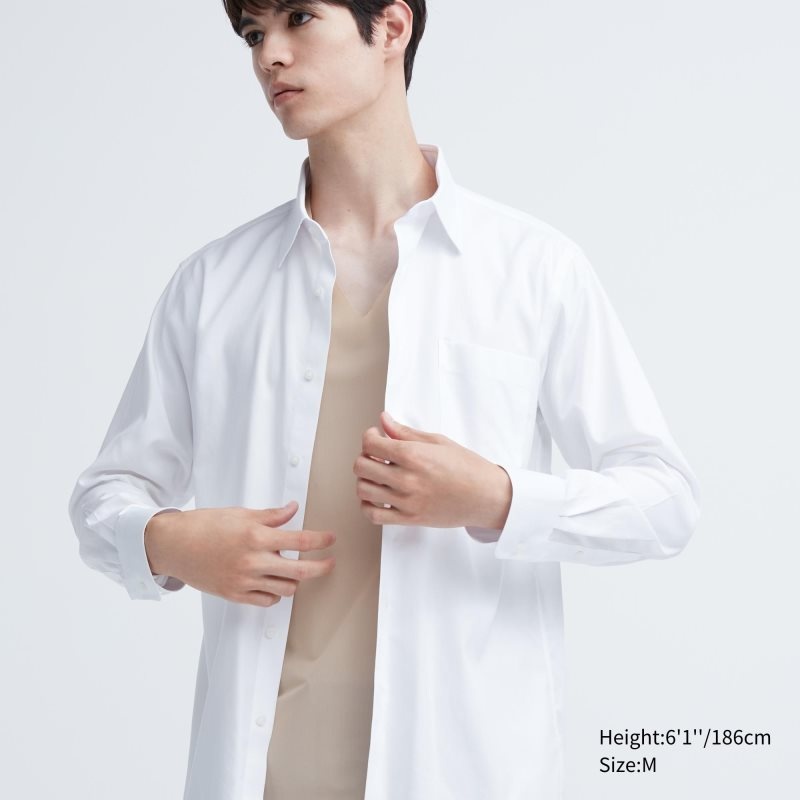 Uniqlo Airism Mesh Anti-odor V-neck メンズ Tシャツ 白 | 9341977