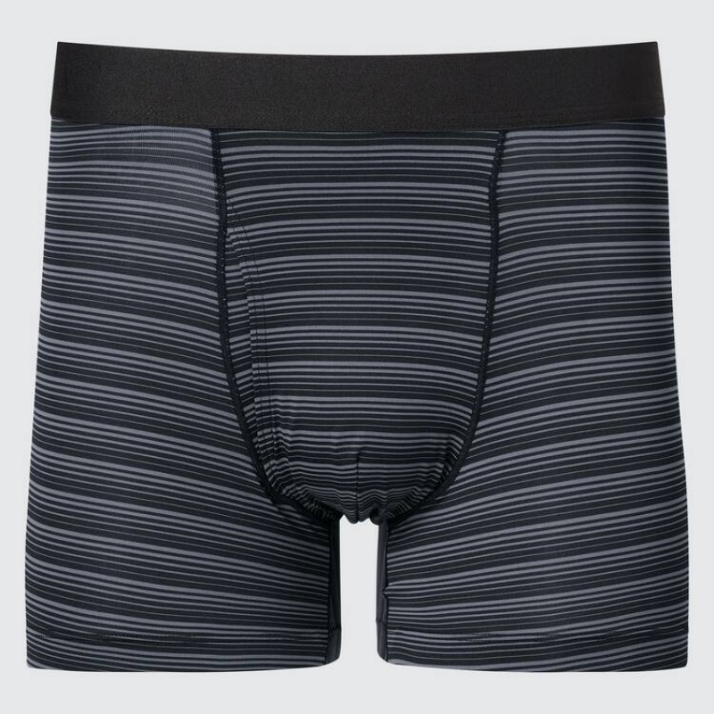 Uniqlo Airism Striped Boxers メンズ ランジェリー 黒 | 3801476