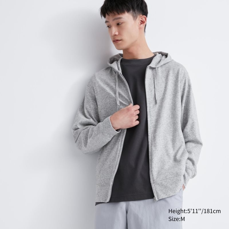 Uniqlo Airism Uv Protection Full-zip メンズ パーカー グレー | 4496856