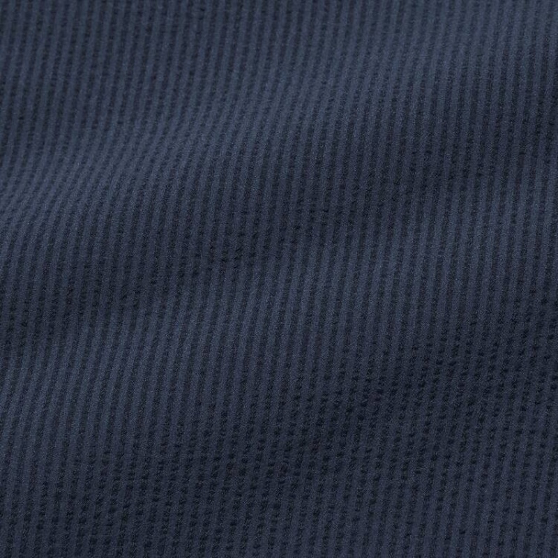Uniqlo Airsense Ultra Light Seersucker Relaxed Fit メンズ パンツ ネイビー | 7645527