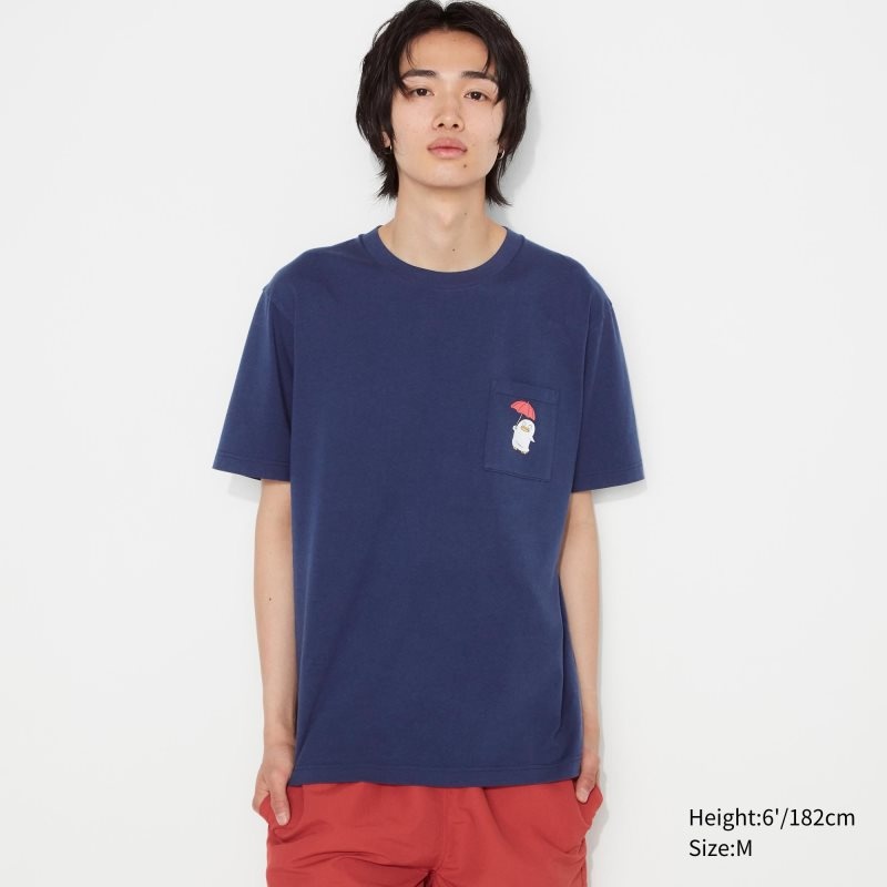 Uniqlo Anime Gintama Ut Short-sleeve Graphic メンズ Tシャツ ネイビー | 1313318