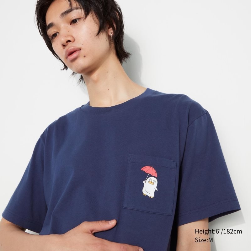 Uniqlo Anime Gintama Ut Short-sleeve Graphic メンズ Tシャツ ネイビー | 1313318