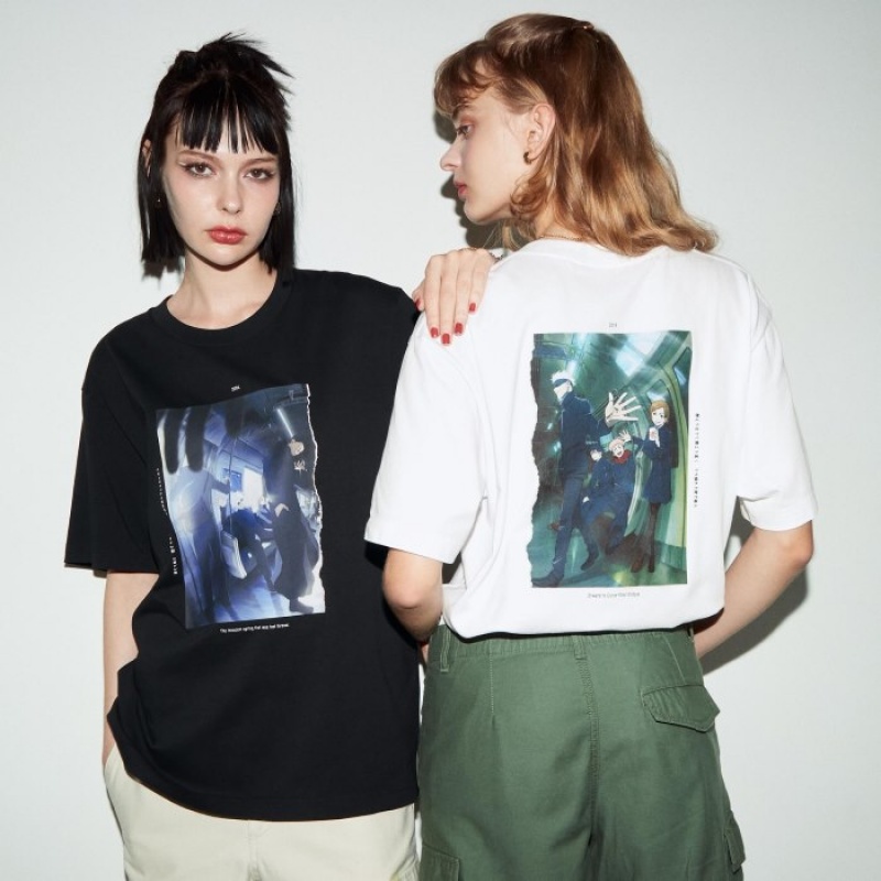 Uniqlo Anime JUJUTSU KAISEN Season 2 UT Short-Sleeve レディース Tシャツ 黒 | 2826482