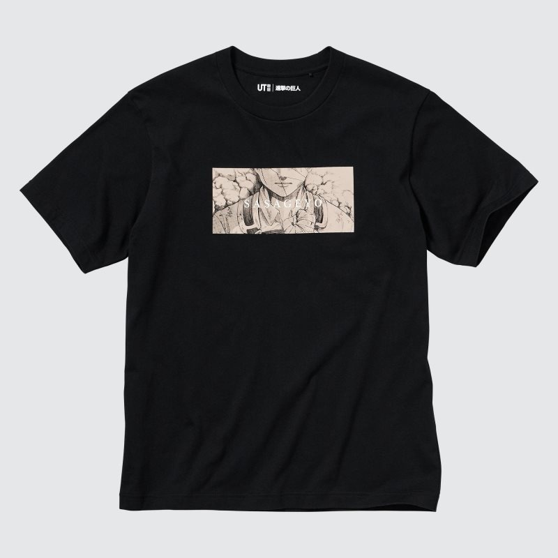 Uniqlo Attack On Titan Ut Short-sleeve Graphic Dedicate Your Heart メンズ Tシャツ 黒 | 5656875