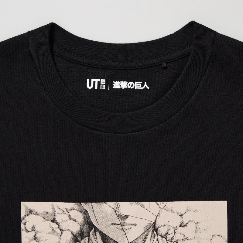 Uniqlo Attack On Titan Ut Short-sleeve Graphic Dedicate Your Heart メンズ Tシャツ 黒 | 5656875