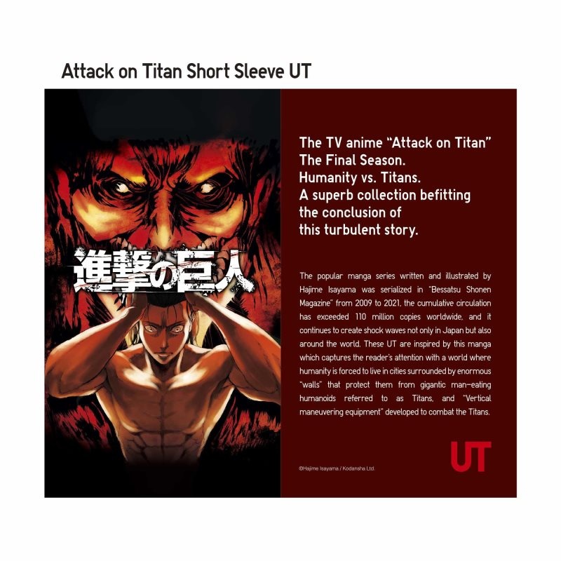 Uniqlo Attack On Titan Ut Short-sleeve Graphic Eren Transforms Into A Titan メンズ Tシャツ 緑 | 4756713