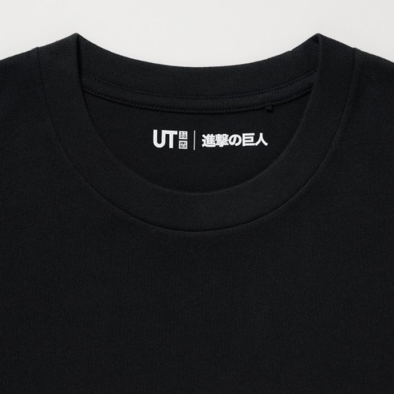 Uniqlo Attack on Titan UT Short-Sleeve レディース Tシャツ 黒 | 6408442