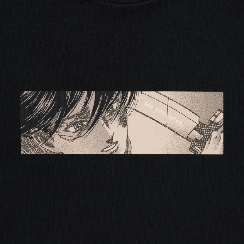 Uniqlo Attack on Titan UT Short-Sleeve レディース Tシャツ 黒 | 6408442