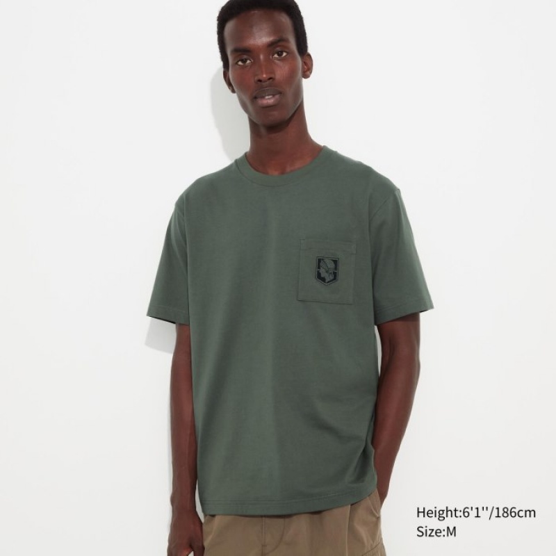 Uniqlo Attack on Titan UT Short-Sleeve レディース Tシャツ 緑 | 8976125