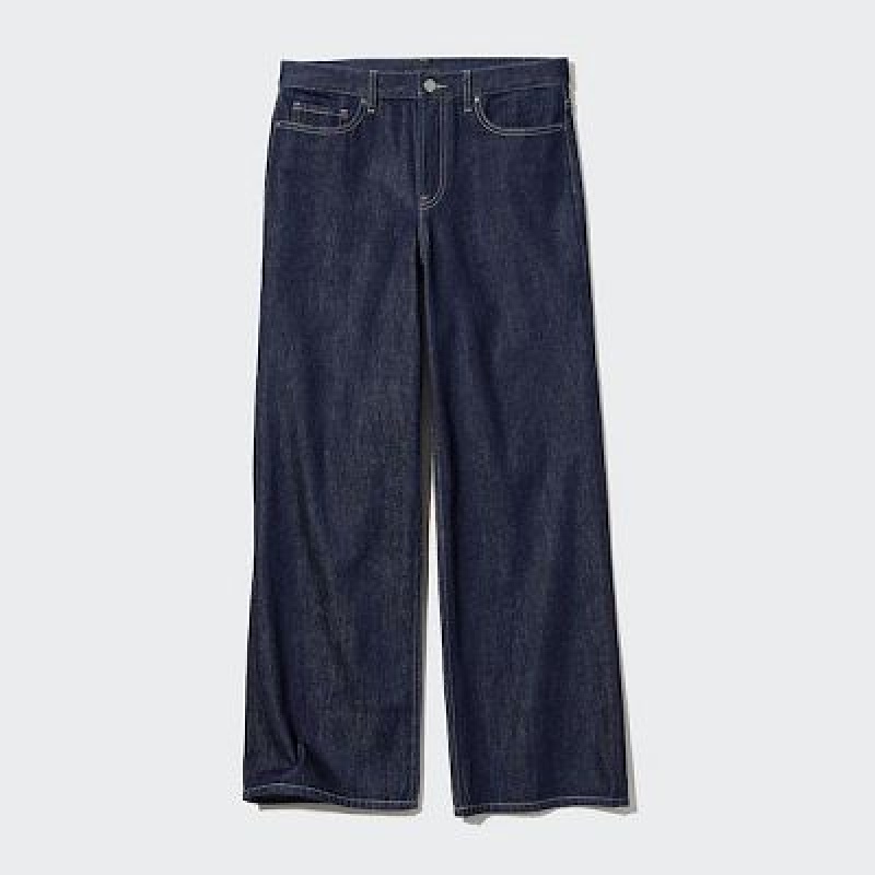 Uniqlo Baggy レディース ジーンズ ネイビー | 3437199