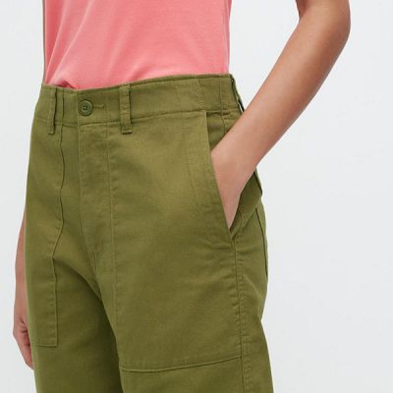 Uniqlo Baker レディース パンツ オリーブ | 3937516