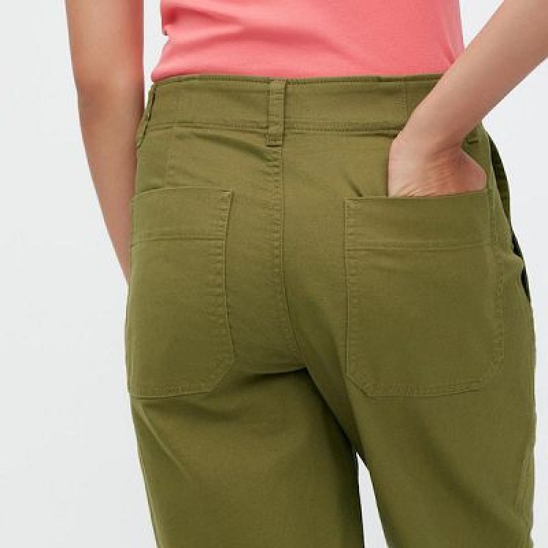 Uniqlo Baker レディース パンツ オリーブ | 3937516
