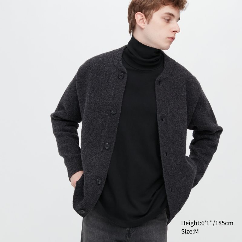 Uniqlo Brushed Cotton Turtleneck Long-sleeve メンズ Tシャツ 黒 | 9608568