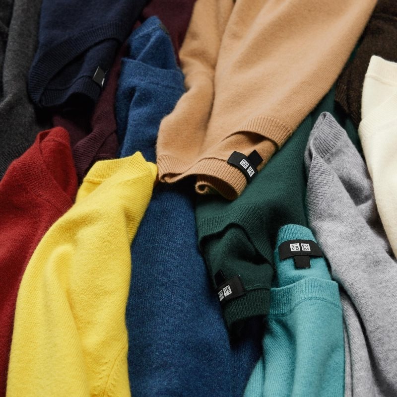 Uniqlo Cashmere Crew Neck Long-sleeve メンズ セーター 青 | 4611890