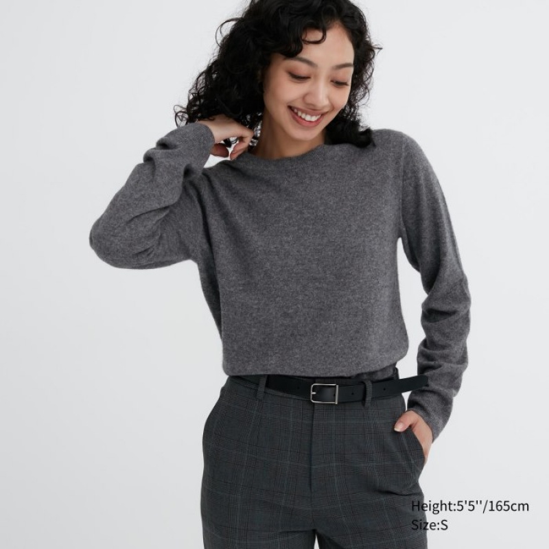 Uniqlo Cashmere Crew Neck Long-sleeve レディース セーター グレー | 9184248