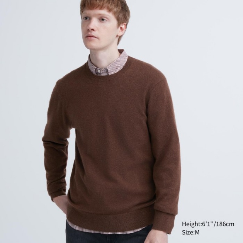 Uniqlo Cashmere Crew Neck Long-sleeve レディース セーター ブラウン | 4763991