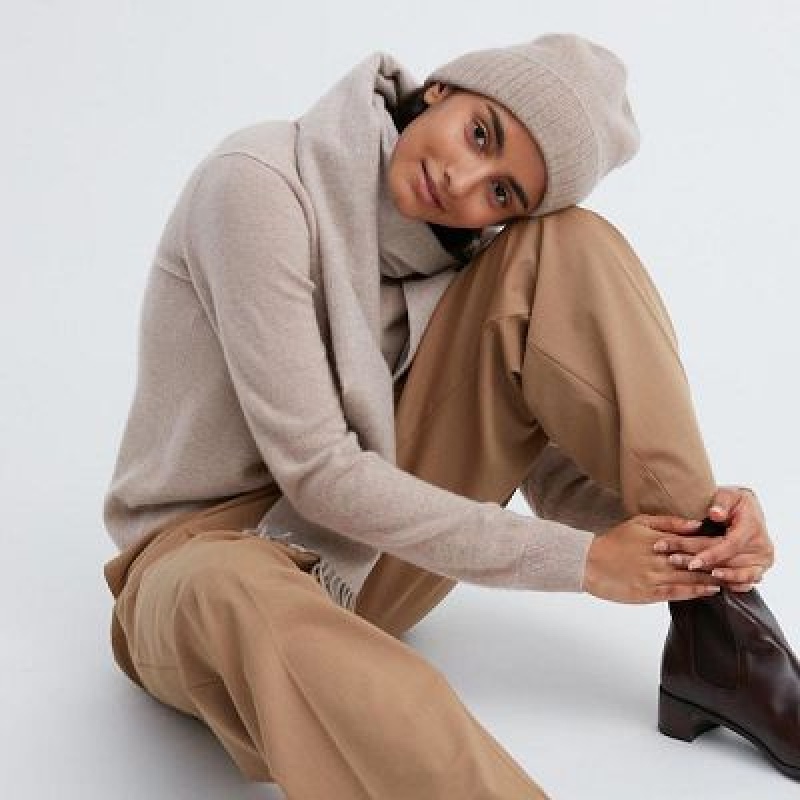 Uniqlo Cashmere Knitted レディース ビーニー ベージュ | 1142676