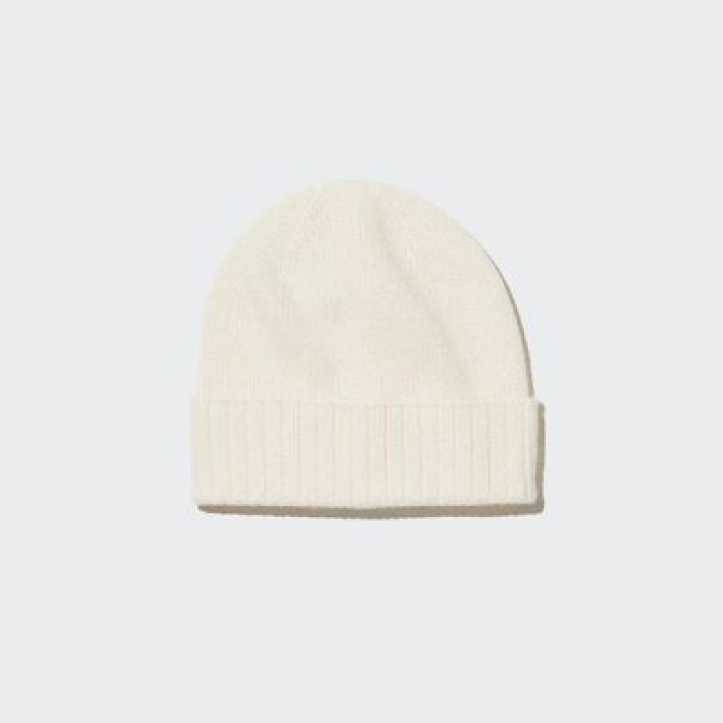 Uniqlo Cashmere Knitted レディース ビーニー 白 | 2464998