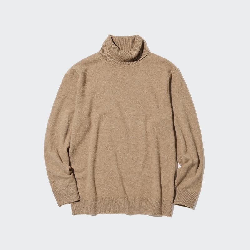 Uniqlo Cashmere Turtleneck Long-sleeve メンズ セーター カーキ | 5924843