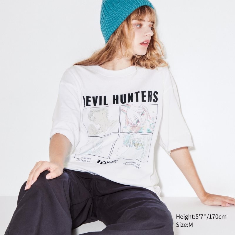 Uniqlo Chainsaw Man × Kosuke Kawamura Short Sleeve Ut Oversized メンズ Tシャツ 白 | 2784133
