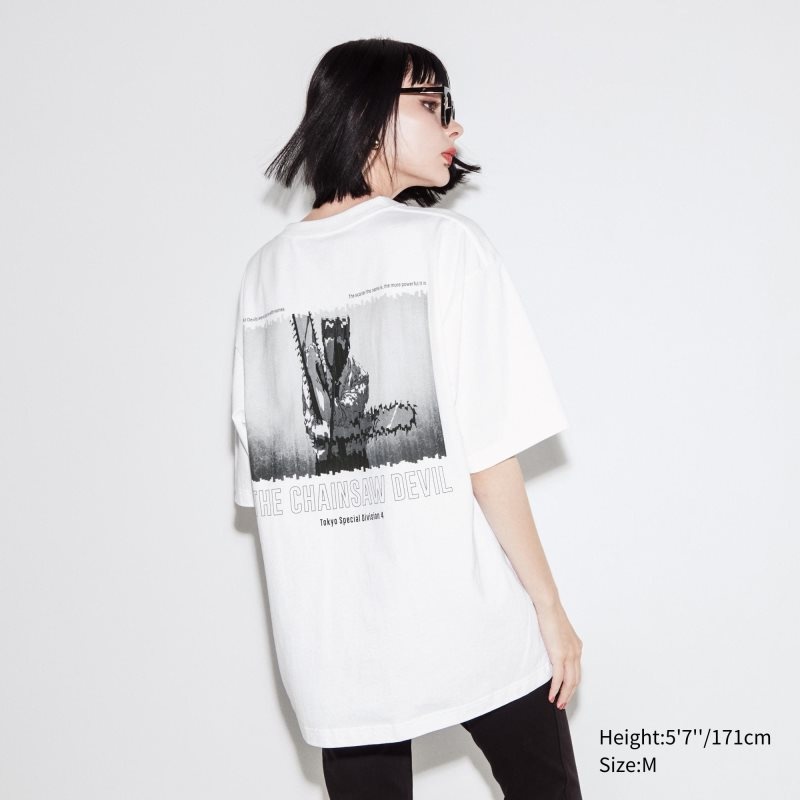 Uniqlo Chainsaw Man × Kosuke Kawamura Short Sleeve Ut Oversized メンズ Tシャツ 白 | 3310935